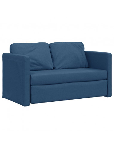 Divano Letto da Terra 2 in 1 Blu 112x174x55 cm Tessuto