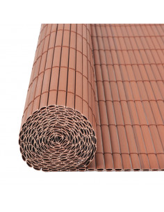 Recinzione da Giardino a Doppio Lato in PVC 90x500 cm Marrone