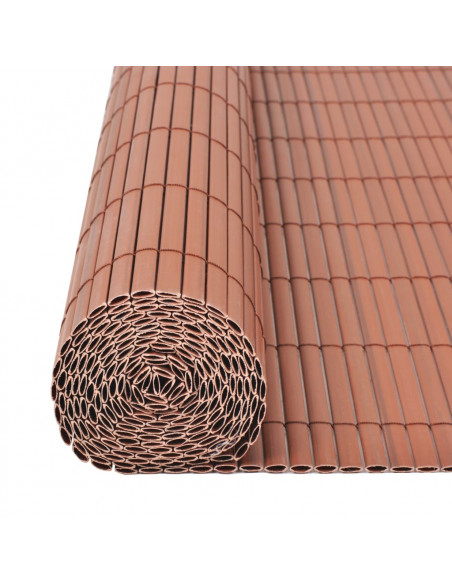 Recinzione da Giardino a Doppio Lato in PVC 90x500 cm Marrone