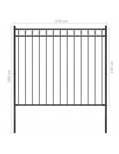 Recinzione da Giardino in Acciaio 1,7x1,5 m Nera