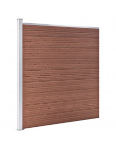 Recinzione da Giardino in WPC 1045x186 cm Marrone