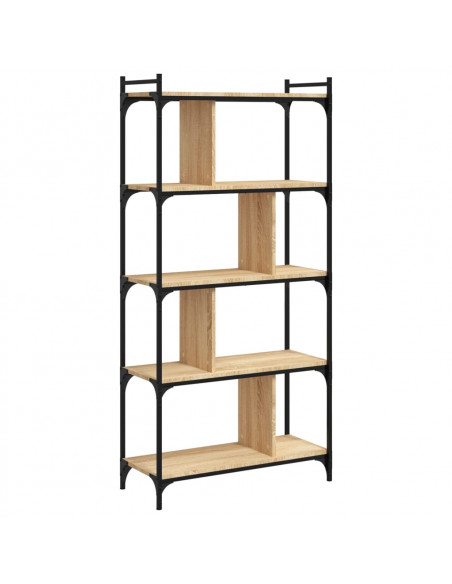 Libreria Rovere Sonoma 5 Ripiani 76x32x158 cm Legno Multistrato