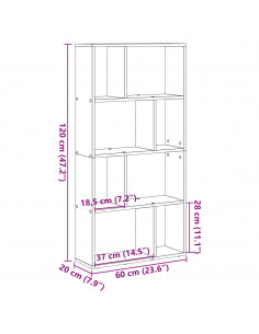 Libreria Rovere Sonoma 60x20x120 cm in Truciolato