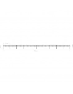 Recinzione da Giardino Punta Tonda in Acciaio 17x0,6m Nera