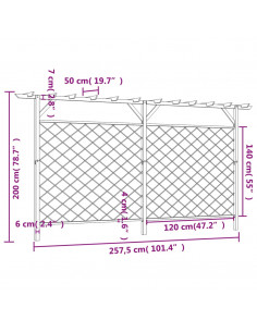 Recinzione di Lattice con Pergolato per Giardino in Legno