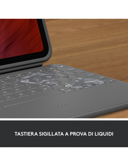Logitech Rugged Folio QWERTY Italiano Smart Connector Grafite