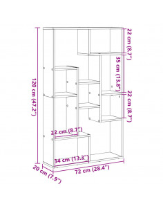 Libreria Rovere Sonoma 72x20x120 cm in Truciolato