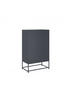 Credenza Antracite 68x39x111,5 cm Acciaio Laminato a Freddo 2