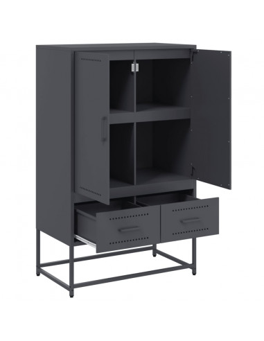 Credenza Antracite 68x39x111,5 cm Acciaio Laminato a Freddo