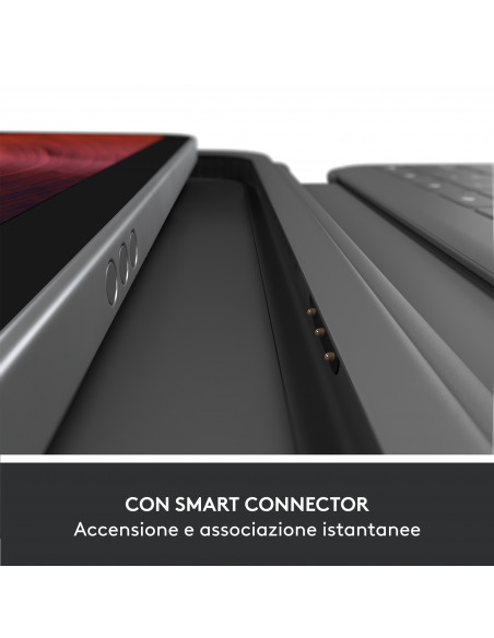 Logitech Rugged Folio QWERTY Italiano Smart Connector Grafite