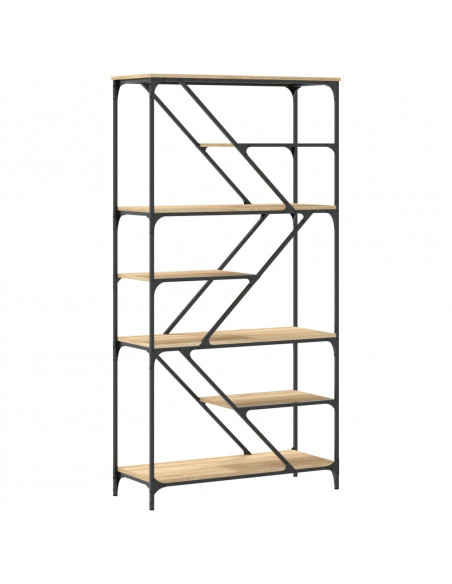 Libreria Rovere Sonoma 91x36x176 cm Legno Multistrato e Acciaio