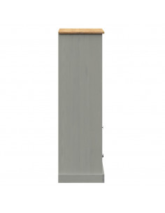 Libreria VIGO 60x35x114,5 cm in Legno Massello di Pino Grigio