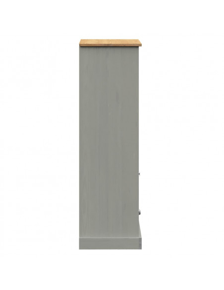 Libreria VIGO 60x35x114,5 cm in Legno Massello di Pino Grigio