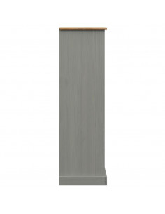 Libreria VIGO 90x35x114,5 cm in Legno Massello di Pino Grigio