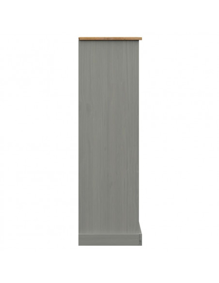 Libreria VIGO 90x35x114,5 cm in Legno Massello di Pino Grigio