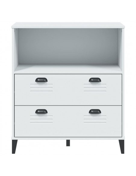 Libreria VIKEN Bianca 80x40x90 cm in Legno Massello di Pino