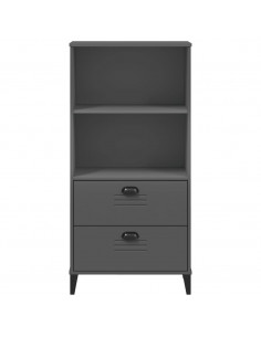 Libreria VIKEN Grigio Antracite 60x35x123cm Legno Massello Pino