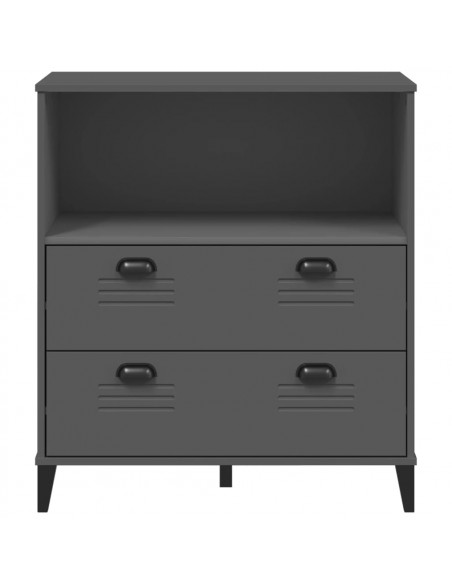 Libreria VIKEN Grigio Antracite 80x40x90 cm Legno Massello Pino