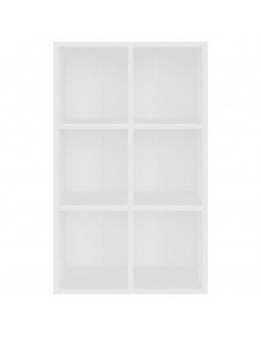 Libreria/Credenza Bianca 66x30x98 cm in Legno Multistrato