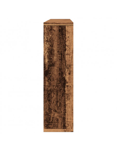 Mobile a Specchio LED Legno Antico 76x15x55 cm Multistrato