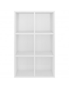 Libreria/Credenza Bianco Lucido 66x30x98 cm Legno Multistrato