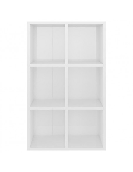 Libreria/Credenza Bianco Lucido 66x30x98 cm Legno Multistrato