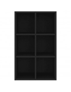 Libreria/Credenza Nera 66x30x98 cm in Legno Multistrato