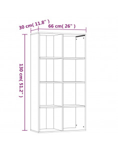 Libreria/Credenza Rovere Fumo 66x30x130 cm in Legno Multistrato