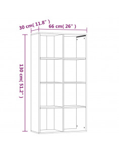Libreria/Credenza Rovere Marrone 66x30x130 cm Legno Multistrato