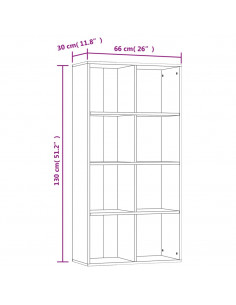 Libreria/Credenza Rovere Sonoma 66x30x130 cm Legno Multistrato