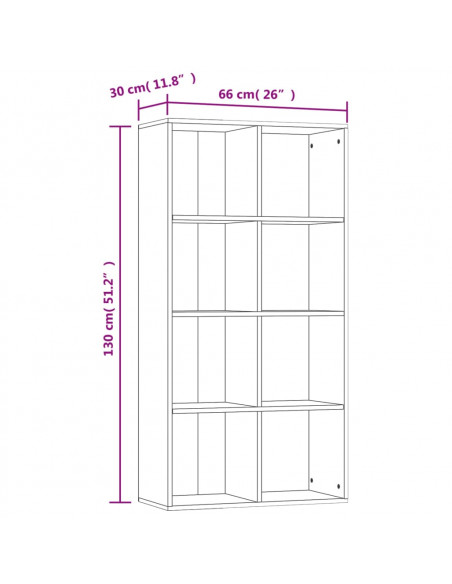 Libreria/Credenza Rovere Sonoma 66x30x130 cm Legno Multistrato