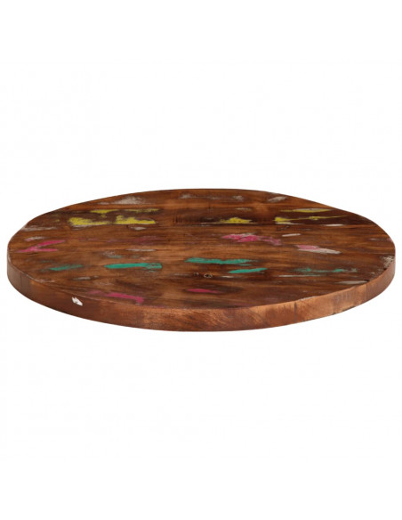 Piano per Tavolo Ø 50x2,5 cm Rotondo Legno Massello di Recupero