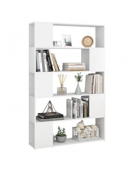 Libreria/Divisorio Bianco 100x24x155 cm in Legno Multistrato
