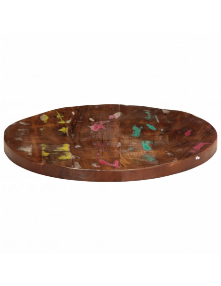 Piano per Tavolo Ø 50x2,5 cm Rotondo Legno Massello di Recupero