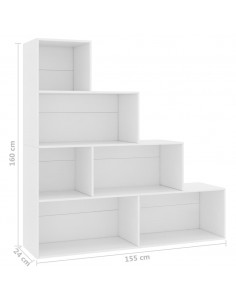 Libreria/Divisorio Bianco 155x24x160 cm in Legno Multistrato
