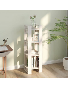 Libreria/Divisorio Bianco 41x35x125cm in Legno Massello di Pino