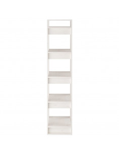 Libreria/Divisorio Bianco 41x35x160cm in Legno Massello di Pino
