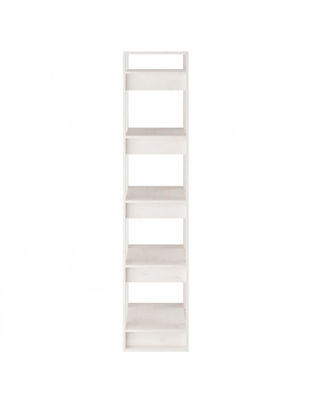 Libreria/Divisorio Bianco 41x35x160cm in Legno Massello di Pino