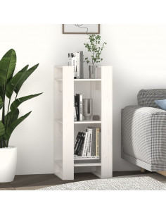 Libreria/Divisorio Bianco 41x35x91 cm in Legno Massello di Pino