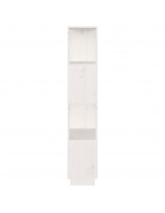 Libreria/Divisorio Bianco 51x25x132 cm Legno Massello di Pino