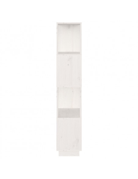 Libreria/Divisorio Bianco 51x25x132 cm Legno Massello di Pino