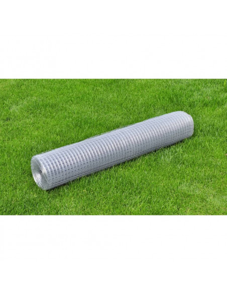 Recinzione in Rete per Pollaio Acciaio Zincato 10x1 m Argento