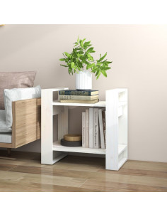 Libreria/Divisorio Bianco 60x35x57 cm in Legno Massello di Pino