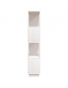 Libreria/Divisorio Bianco 80x25x132 cm Legno Massello di Pino