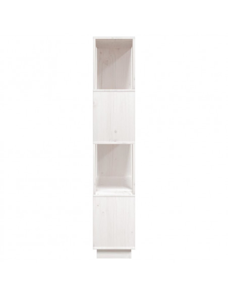 Libreria/Divisorio Bianco 80x25x132 cm Legno Massello di Pino