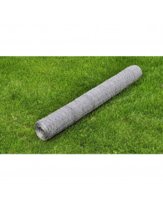 Recinzione in Rete per Pollaio Acciaio Zincato 25x1 m Argento