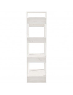 Libreria/Divisorio Bianco 80x35x125 cm Legno Massello di Pino