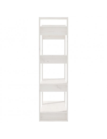 Libreria/Divisorio Bianco 80x35x125 cm Legno Massello di Pino