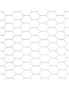 Recinzione in Rete per Pollaio Acciaio Zincato 25x1,5m Argento