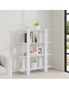 Libreria/Divisorio Bianco Lucido 100x30x123,5 cm